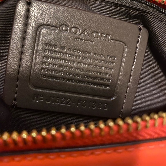Coach Khaki & Neon Orange Bennett Crossbody Bag - Picture 5 of 11